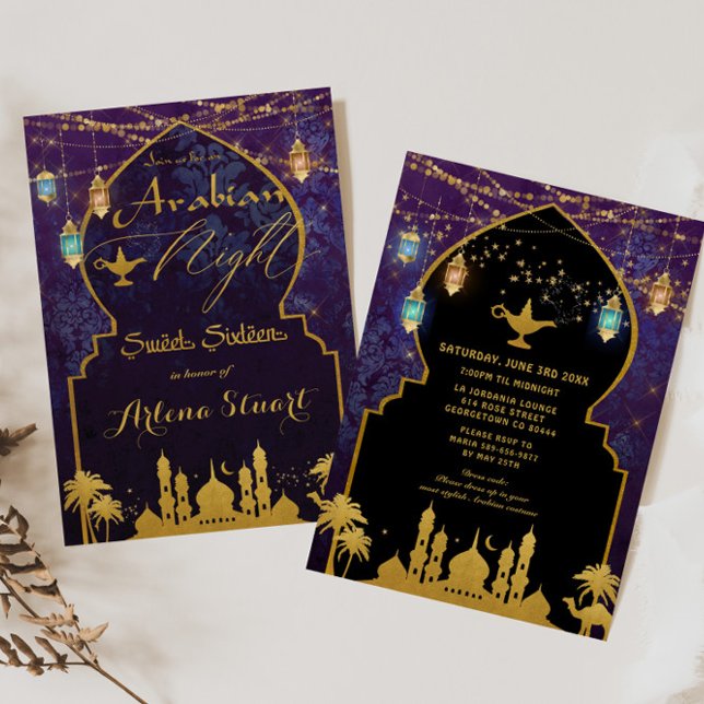 Invitación Linternas nocturnas árabes exóticas Aladdin Sweet  (Subido por el creador)