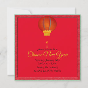 Invitación Linternas rojas chinas nuevas