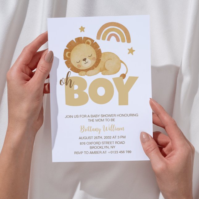Invitación Lion Baby Shower Oh Boy Safari (Subido por el creador)