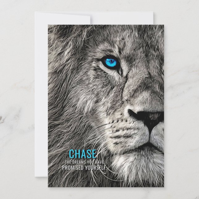 Invitación Lion Chase Your Dreams (Anverso)