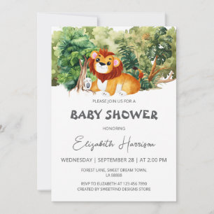 Invitación Lion Jungle Boy Baby Shower