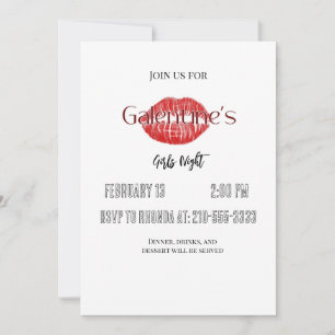 Invitación Lip Print Galentine's Invitation