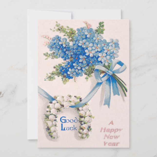 Invitación Lirio Bouquet-Forget-Me-Nots Del Valle (Anverso)
