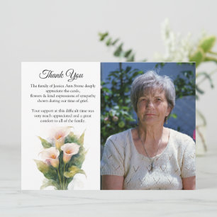 Invitación Lirio Calla Flor Funeral Muerte Gracias 