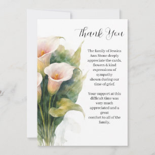 Invitación Lirio Calla Flor Funeral Muerte Gracias