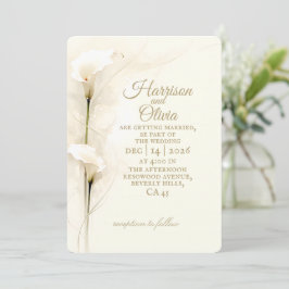 Invitación Lirio de Agua Blanca Calla Acuarela Floral Boda Se