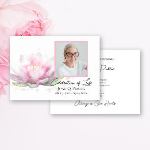 Invitación Lirio de Agua Rosa Aquarela Celebración de la Vida