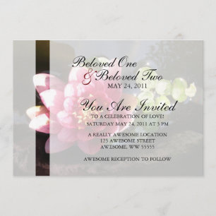 Invitación Lirio de agua rosa iluminado por el sol