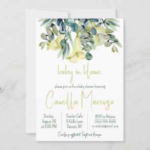 Invitación Lirio de Calla blanca florece bebé en Baby Shower