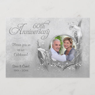 Invitación Lirio de Calla de Plata Aniversario de Bodas númer