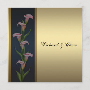 Invitación Lirio de Calla Dorado 50º Aniversario Dorado