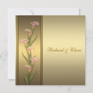 Invitación Lirio de Calla Dorado 50 Aniversario Dorado