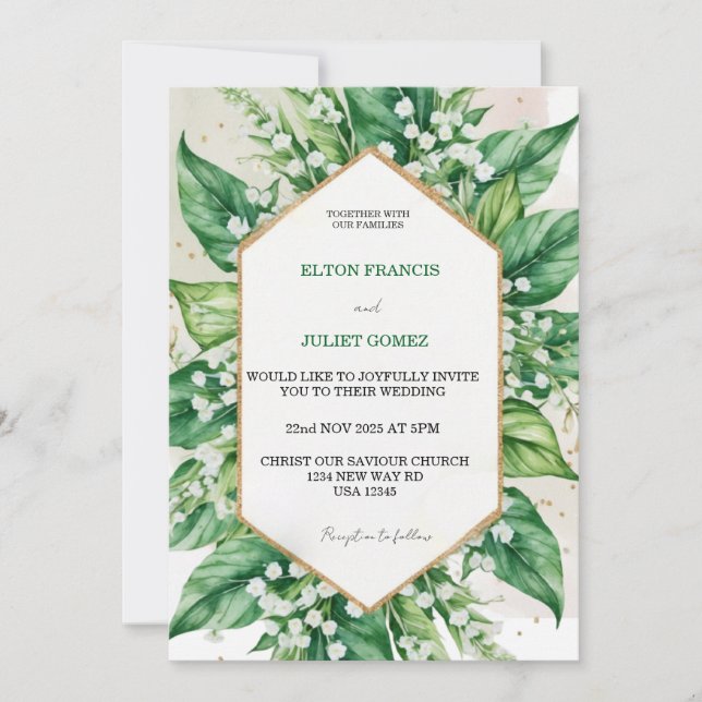 invitación lirio de los valles (Anverso)