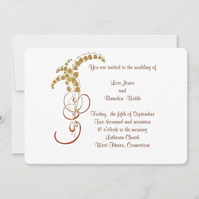 Invitación Lirio de oro del Boda del Valle (Anverso)