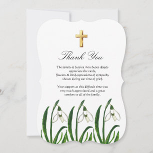 Invitación Lirio del Valle Cruz Floral Funeral Gracias 