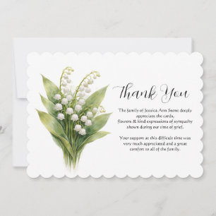 Invitación Lirio del Valle Floral Funeral Muerte Gracias 