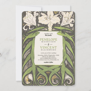 Invitación Lirio elegante de Art Nouveau