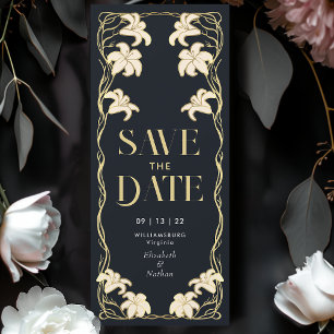 Invitación Lirio elegante de Art Nouveau salva la fecha