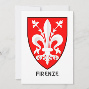 Invitación Lirio Florentino Escudo de Armas Arte Refinado