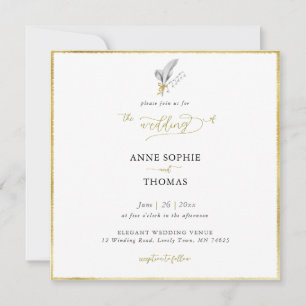 Invitación Lirio formal de primavera moderna del Boda de oro