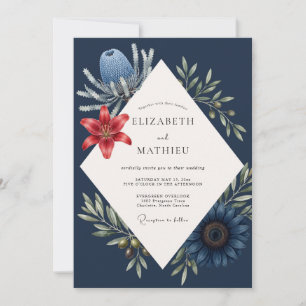 Invitación Lirio Rojo de Medianoche Boda