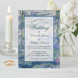 Invitación Lirios de agua florales pintura de Monet elegante 