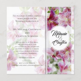 Invitación Lirios Stargazer Acuarela
