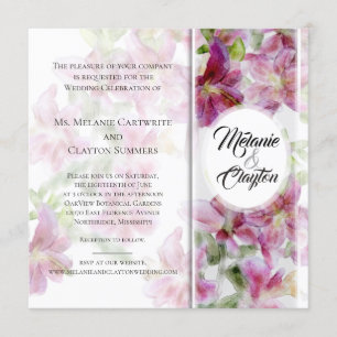Invitación Lirios Stargazer Acuarela