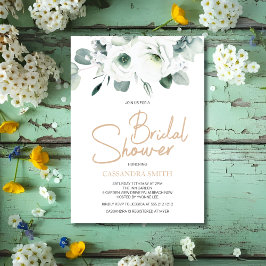 Invitación Lisianthus Succulum Marfil Floral Bridal Shower