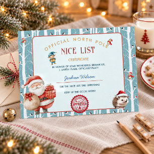 Invitación Lista Bonita de Santa Invierno Bosque Navidad