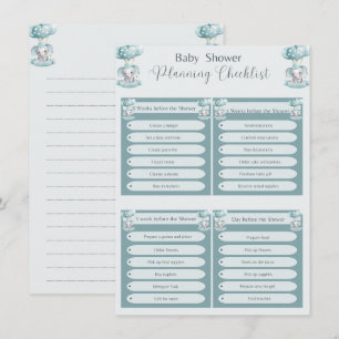 Invitación Lista de comprobación de la ducha del niño con glo