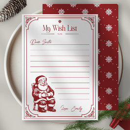 Invitación Lista de deseos de Santa Claus Navidad