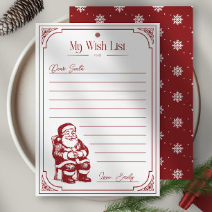 Invitación Lista de deseos de Santa Claus Navidad