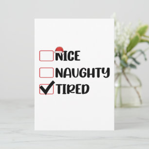 Invitación Lista de Navidad Bonito Travieso Cansado Navidad C