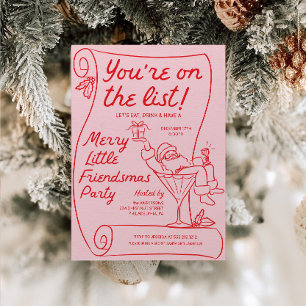 Invitación Lista de Navidad Dibujada a Mano Fiesta de Navidad