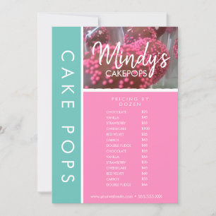 Invitación Lista de precios de volantes de Cakepops de panade