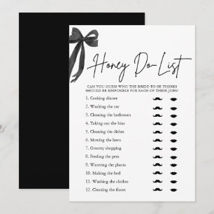 Invitación Lista de tareas para el novio con lazo negro elega