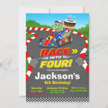 Invitación lista para el 4º cumpleaños de la carre