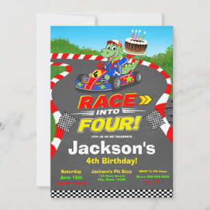 Invitación lista para el 4º cumpleaños de la carre