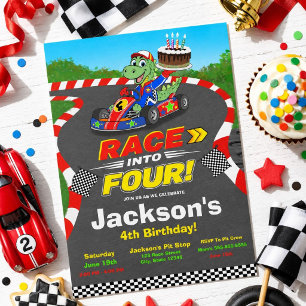 Invitación lista para el 4º cumpleaños de la carre