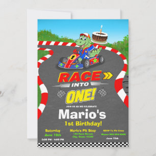 Invitación lista para la carrera de dinosaurios en