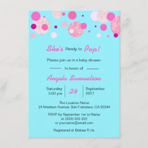 Invitación LISTA ÚNICA PARA Baby Shower Neutral Rosa Azul POP