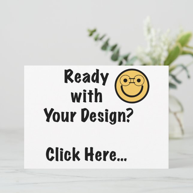 Invitación ¿Listo con tu diseño? Haz clic aquí... (Anverso de pie)