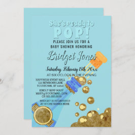 Invitación Listo para abrir la ducha Blue Boy Champagne