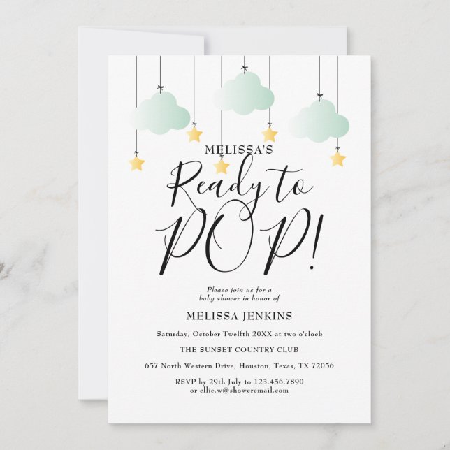 Invitación Listo para activar el Baby Shower neutral de Twink (Anverso)