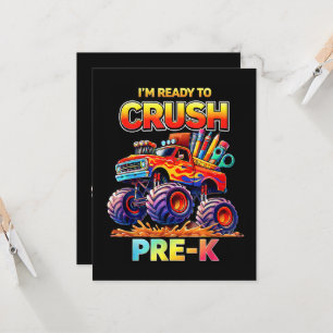 Invitación Listo para Aplastar Camión Monstruo Pre-K Regreso