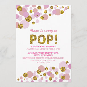 Invitación Listo para atraer Chica Baby Shower Pink Gold Invi