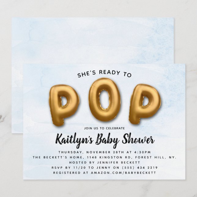 Invitación ¡Listo Para Contaminar! Baby Shower moderno (Anverso / Reverso)