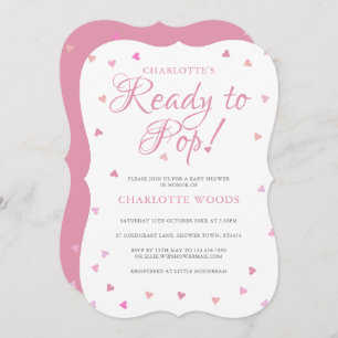 Invitación Listo para crear corazones rosados Baby Shower / S