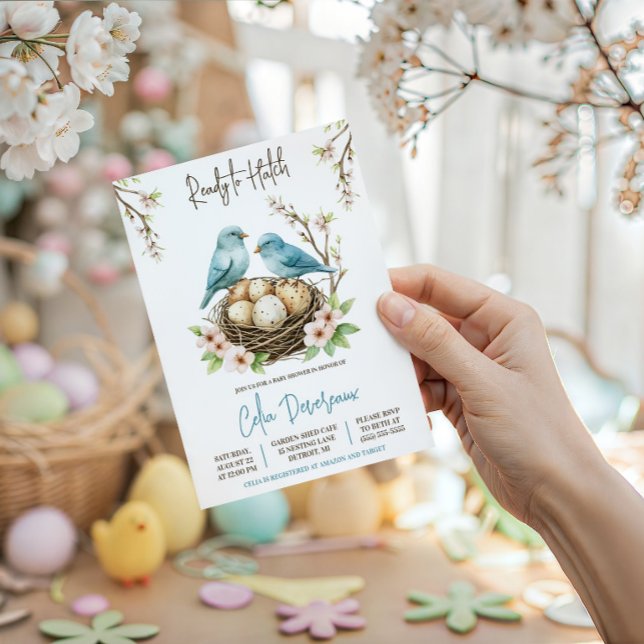 Invitación ¡Listo para eclosionar!  Cumpleaños de Aves Anidan (Subido por el creador)
